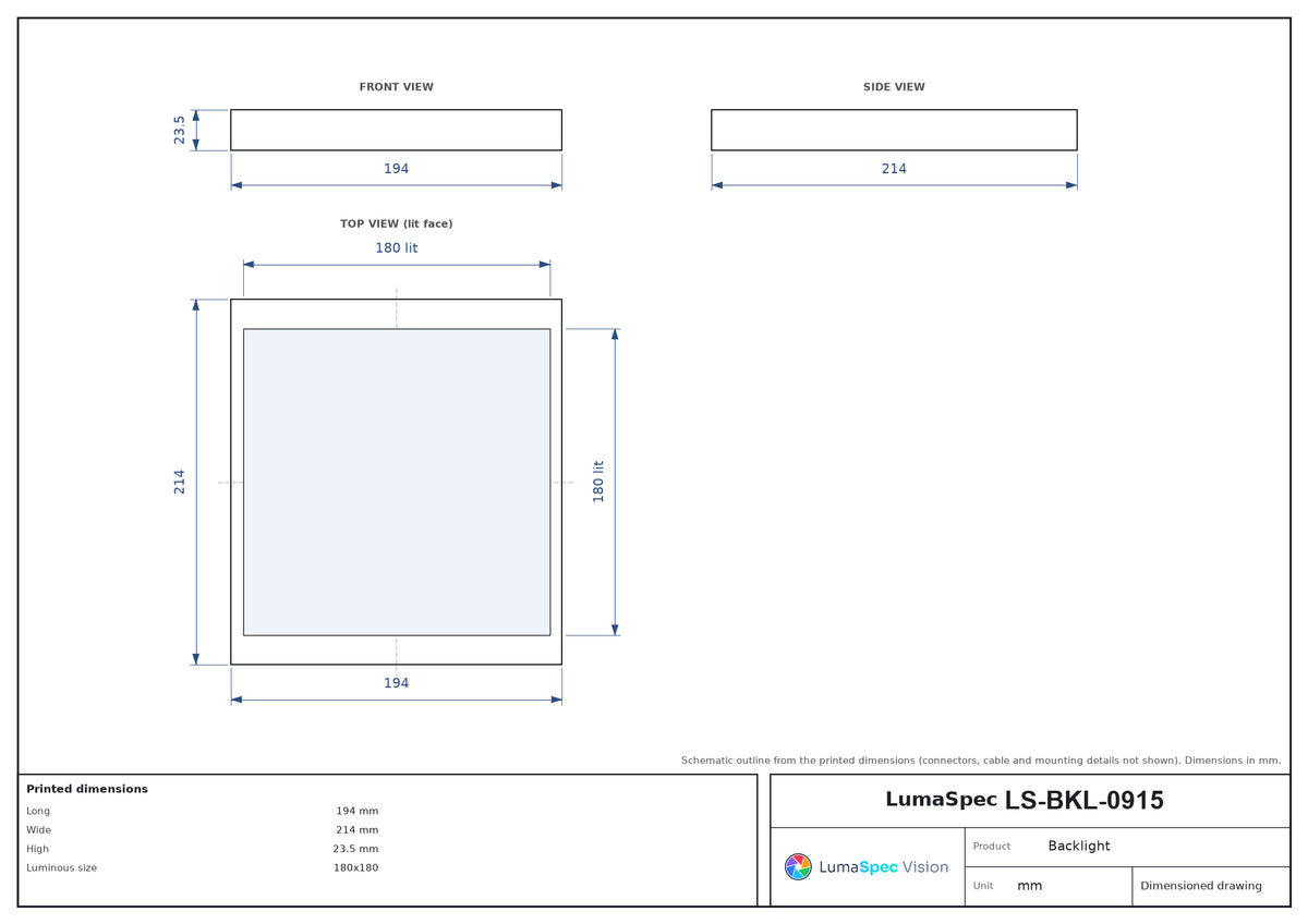 LS-BKL-0915 dimensions (mm)