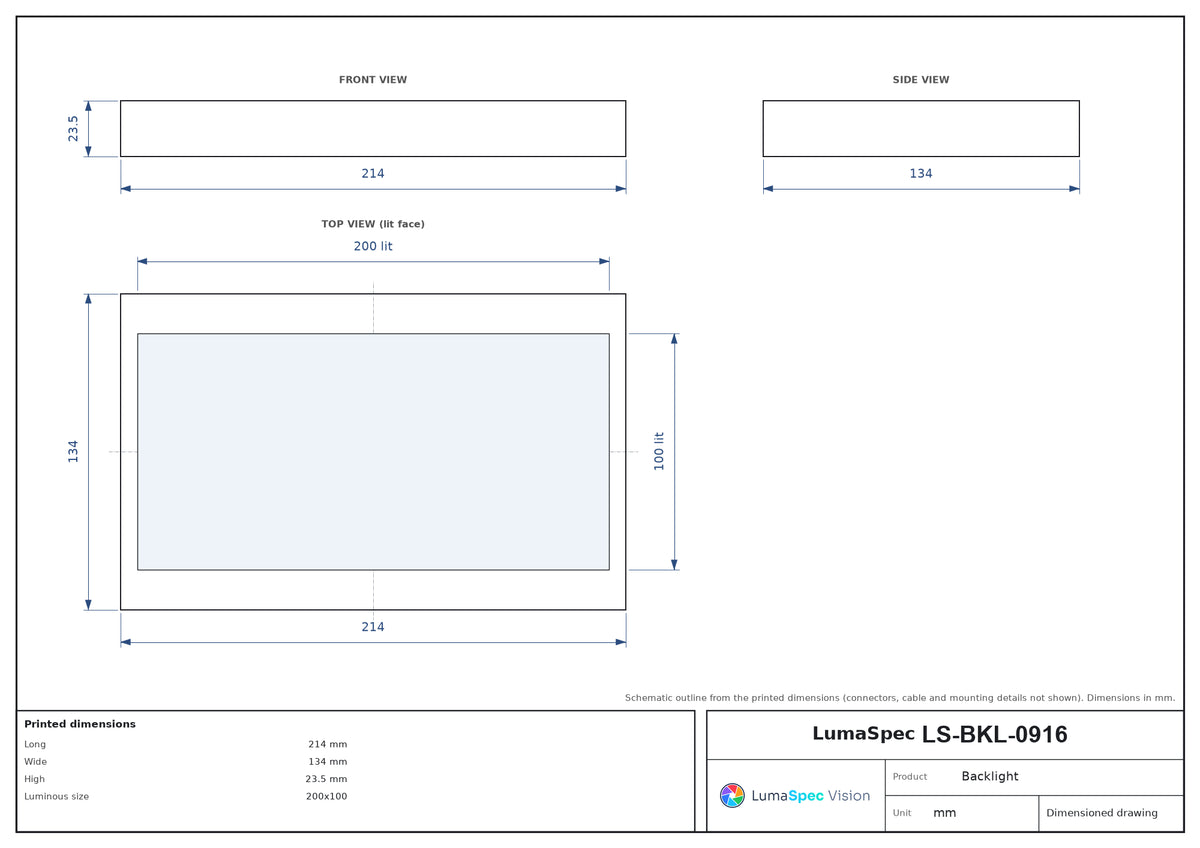 LS-BKL-0916 dimensions (mm)
