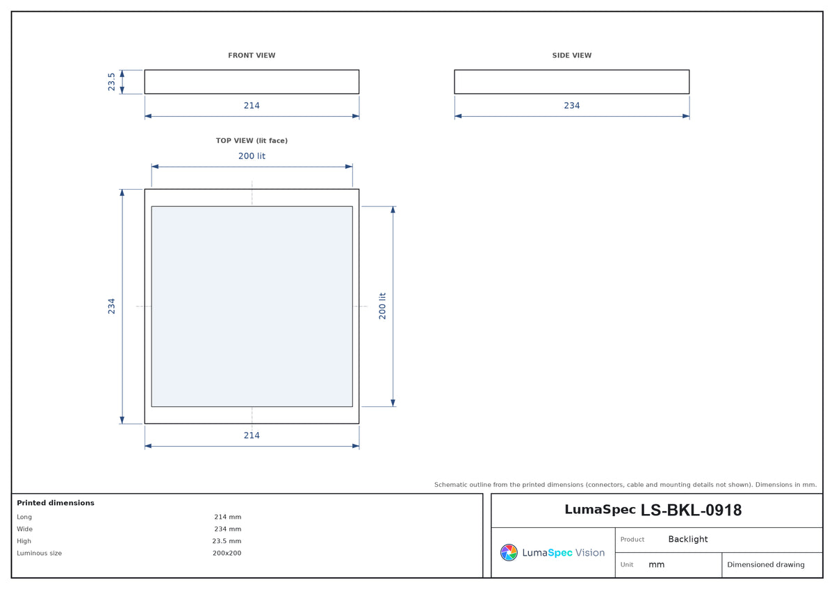 LS-BKL-0918 dimensions (mm)