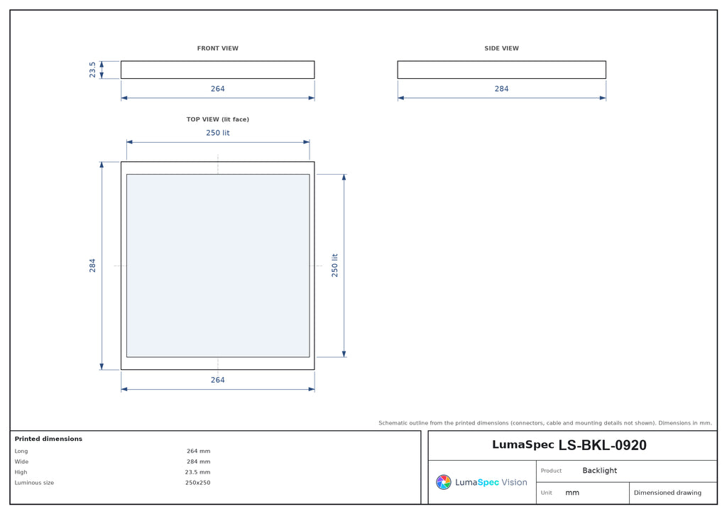 LS-BKL-0920 dimensions (mm)