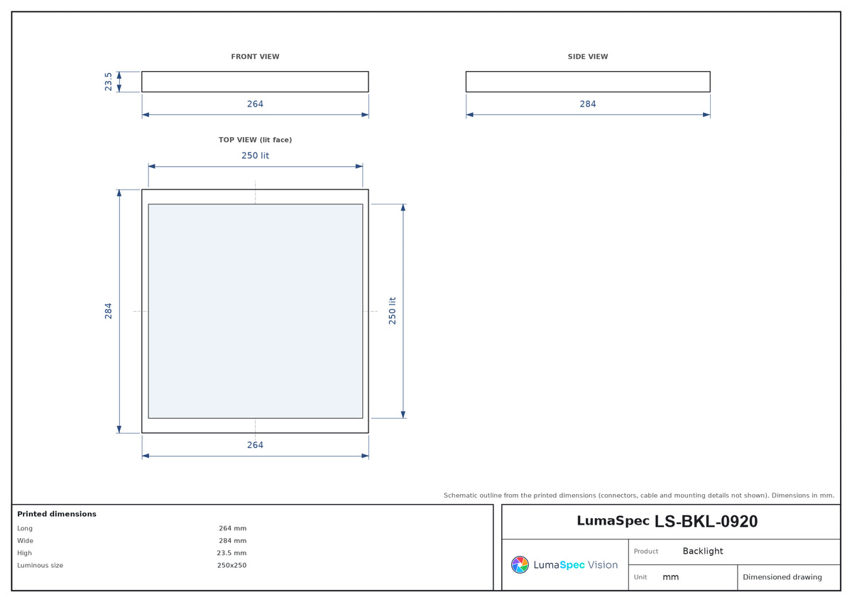 LS-BKL-0920 dimensions (mm)