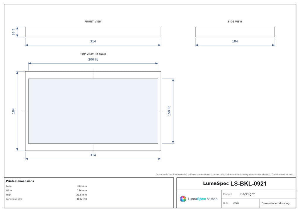 LS-BKL-0921 dimensions (mm)