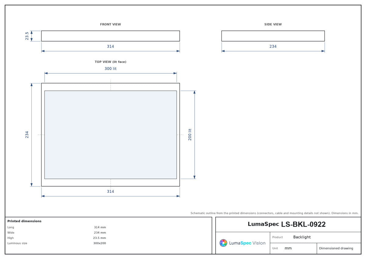 LS-BKL-0922 dimensions (mm)