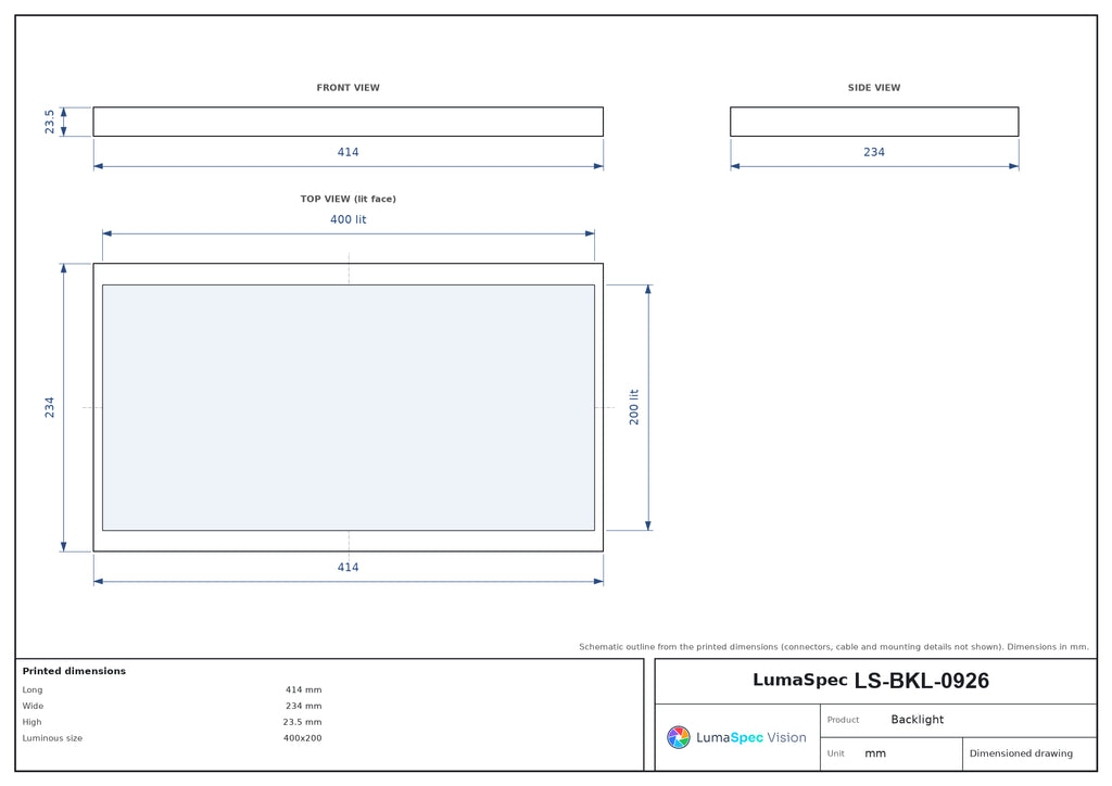 LS-BKL-0926 dimensions (mm)