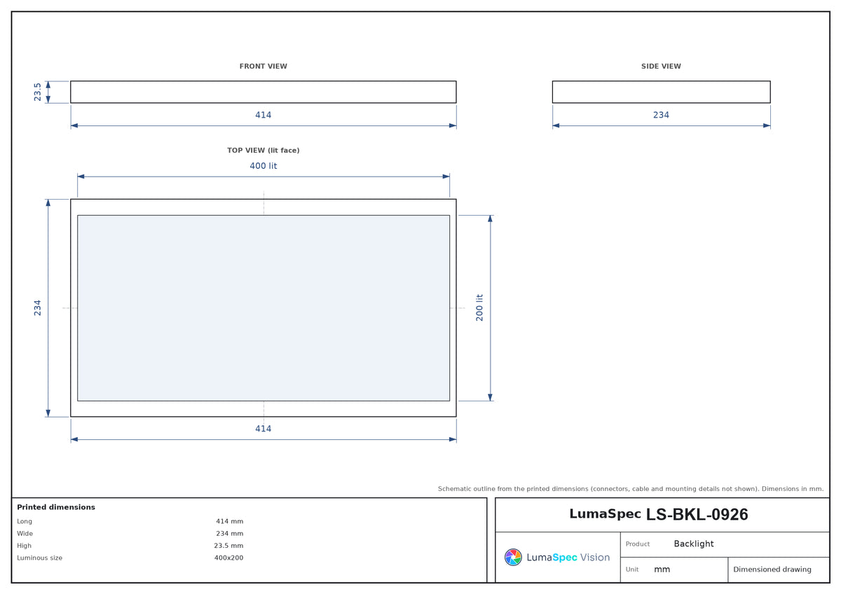 LS-BKL-0926 dimensions (mm)