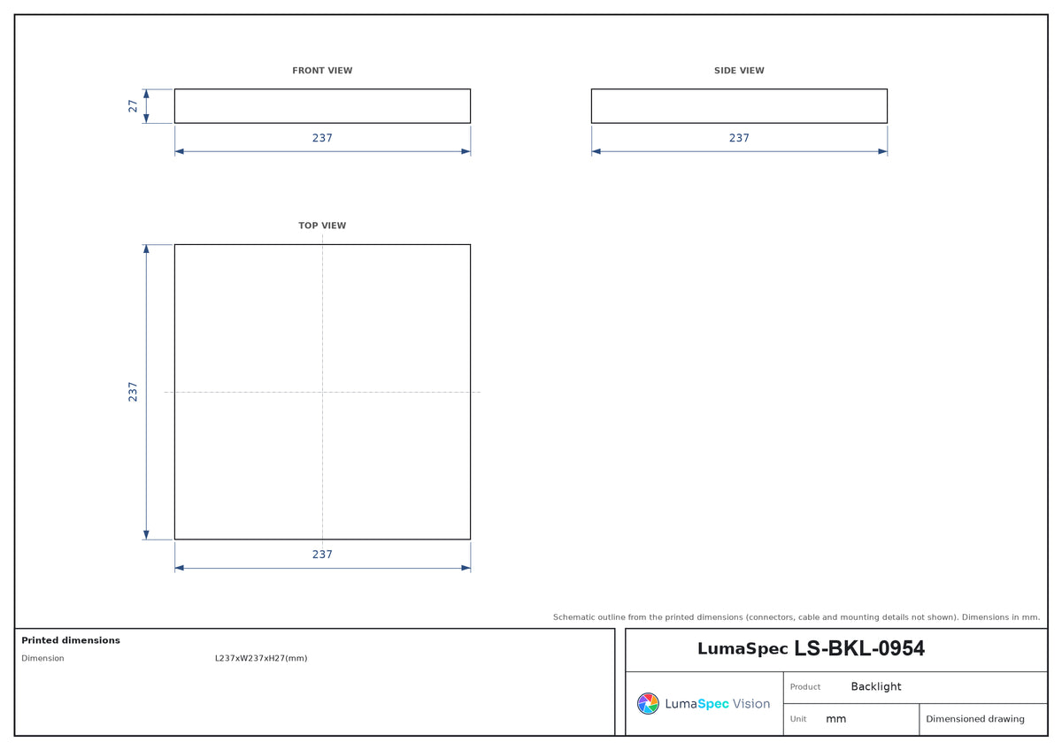 LS-BKL-0954 dimensions (mm)