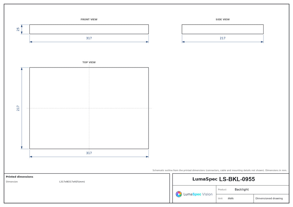 LS-BKL-0955 dimensions (mm)