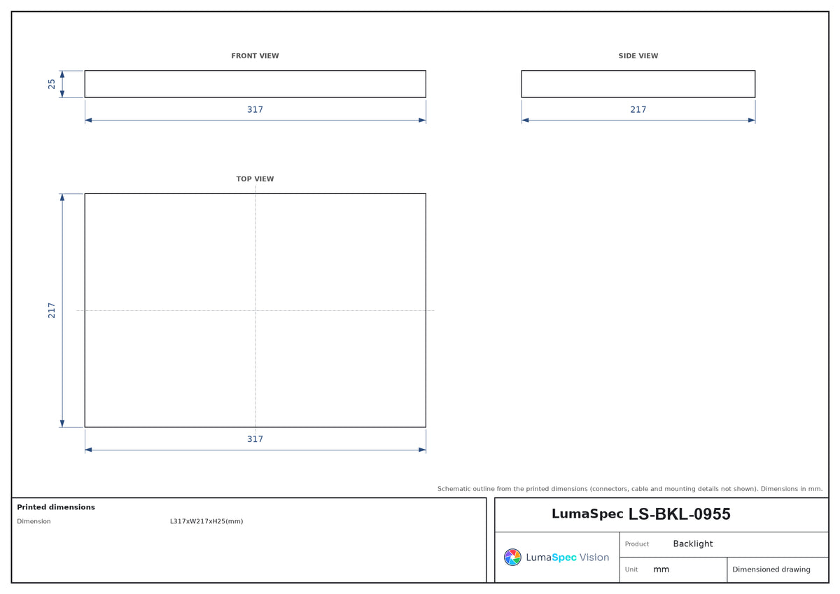 LS-BKL-0955 dimensions (mm)