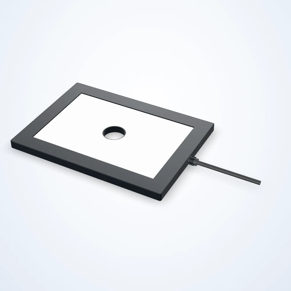 150 x 100 mm edge-lit flat light with centre opening