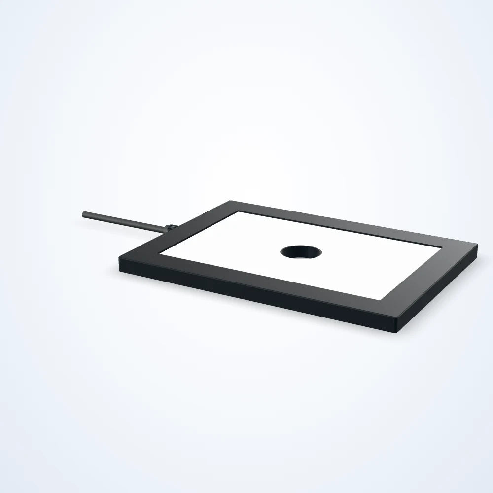 150 x 100 mm edge-lit flat light with centre opening