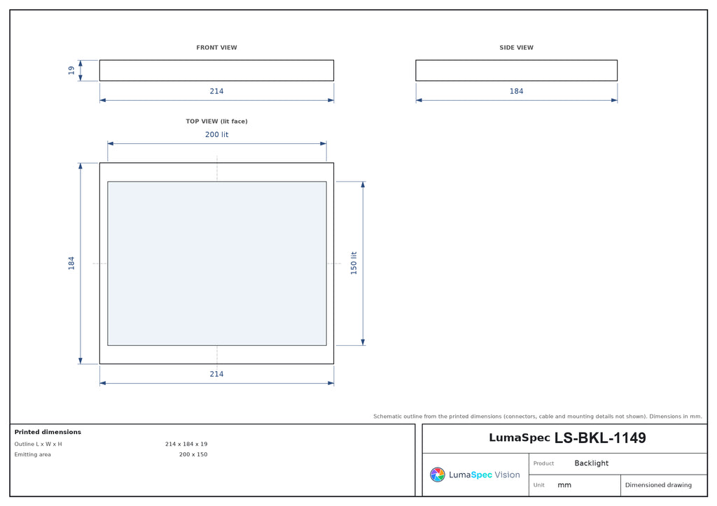 LS-BKL-1149 dimensions (mm)