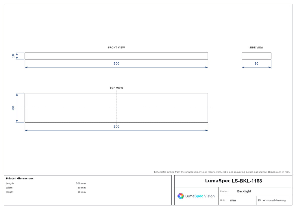LS-BKL-1168 dimensions (mm)