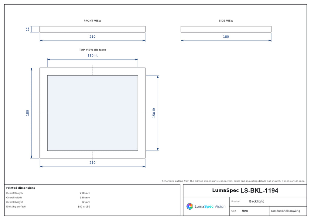LS-BKL-1194 dimensions (mm)