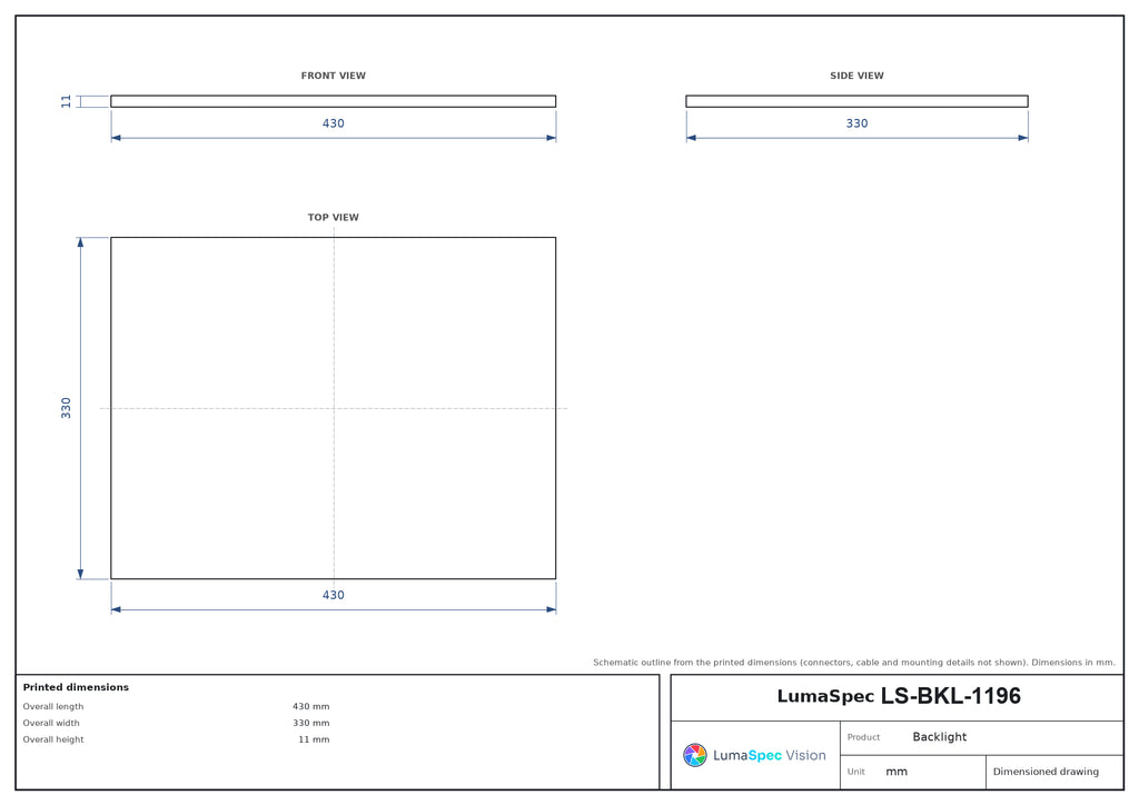 LS-BKL-1196 dimensions (mm)