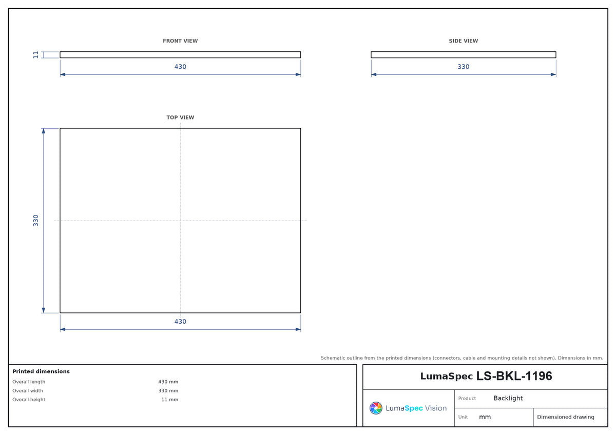 LS-BKL-1196 dimensions (mm)