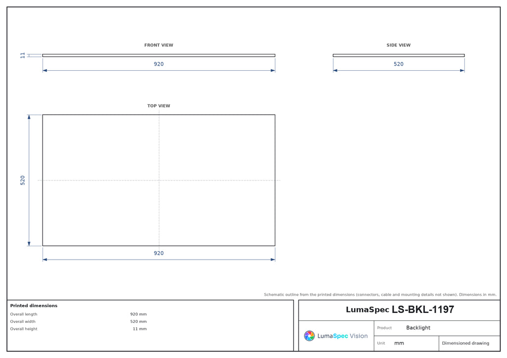 LS-BKL-1197 dimensions (mm)
