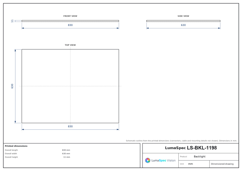 LS-BKL-1198 dimensions (mm)