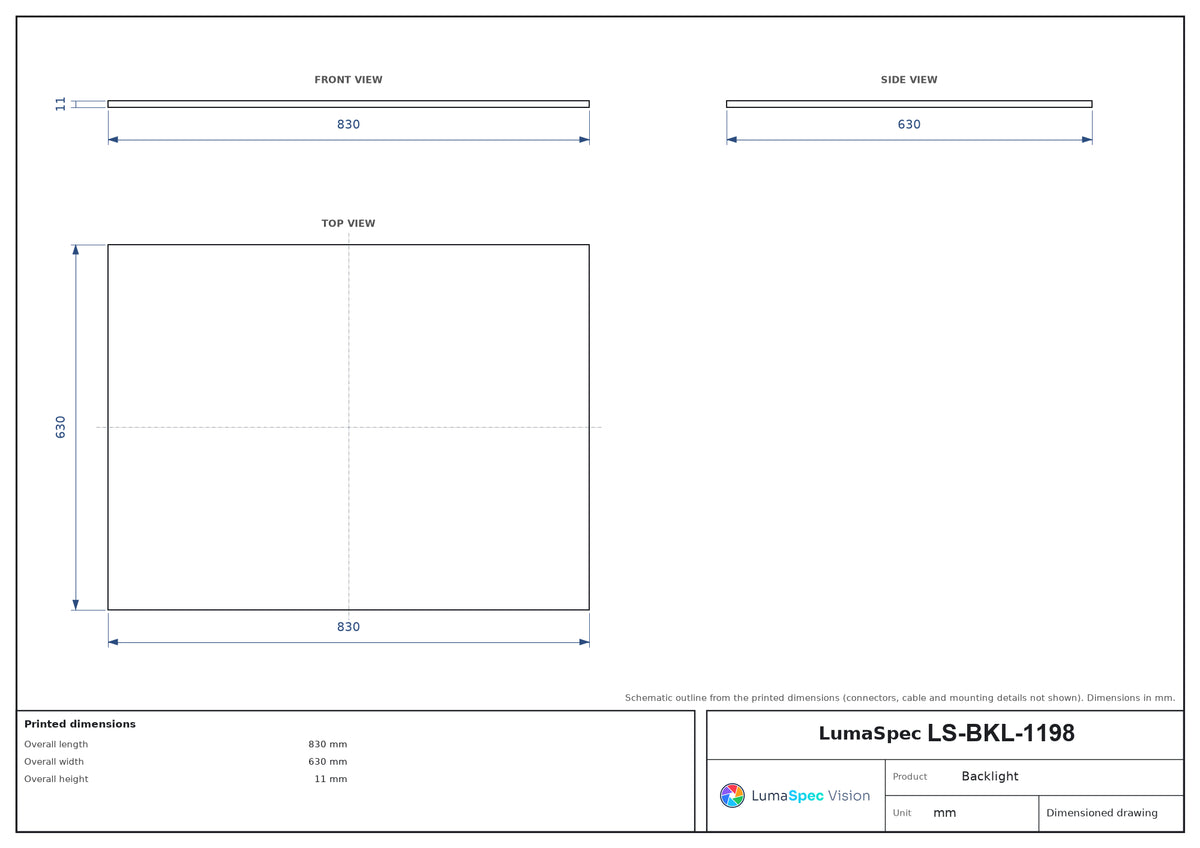 LS-BKL-1198 dimensions (mm)