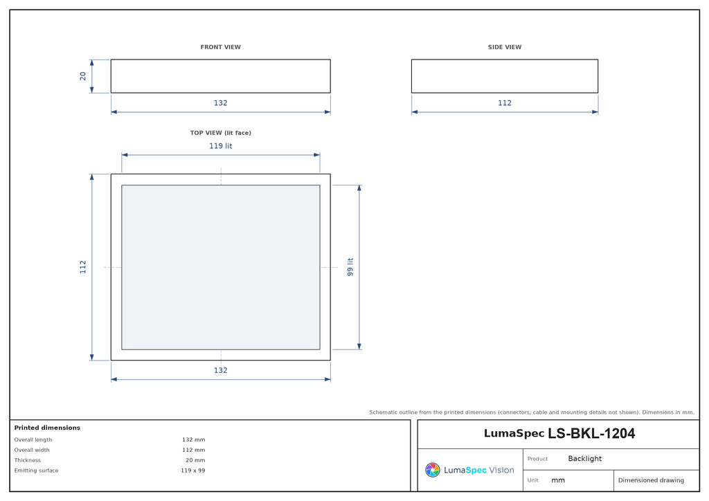 LS-BKL-1204 dimensions (mm)