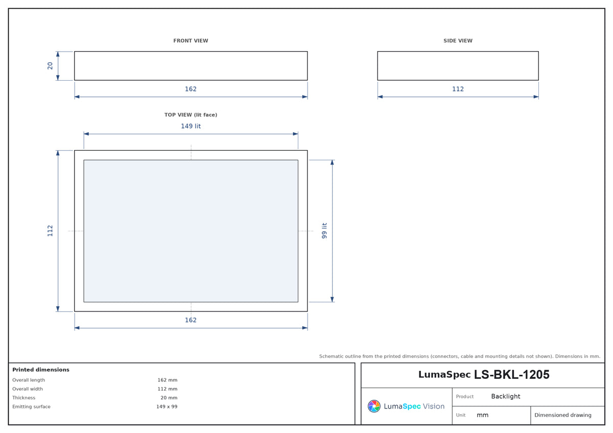 LS-BKL-1205 dimensions (mm)