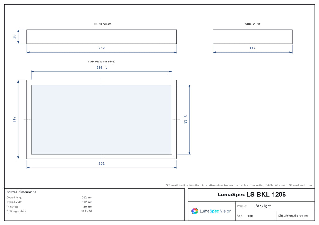 LS-BKL-1206 dimensions (mm)