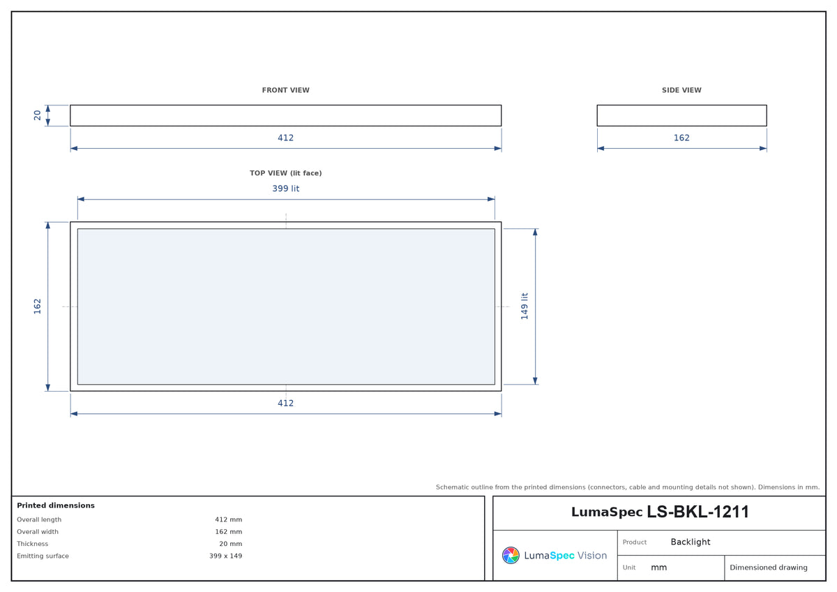 LS-BKL-1211 dimensions (mm)