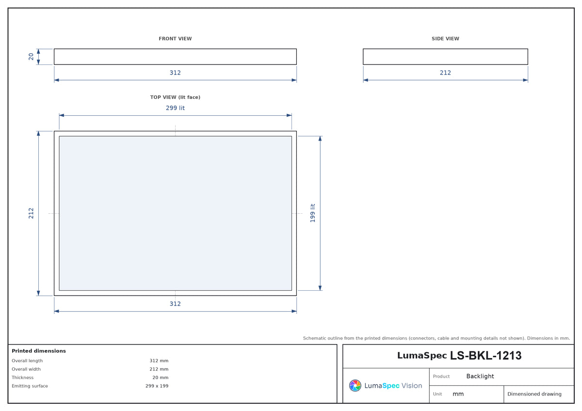 LS-BKL-1213 dimensions (mm)