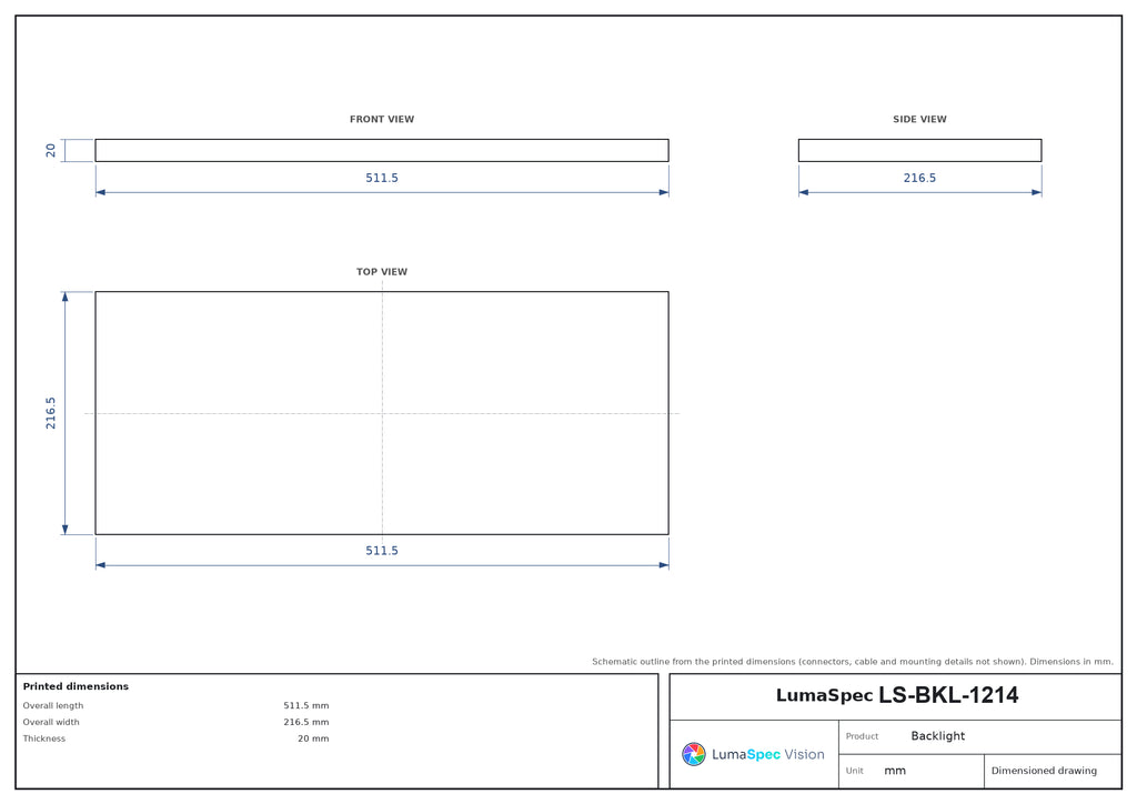 LS-BKL-1214 dimensions (mm)
