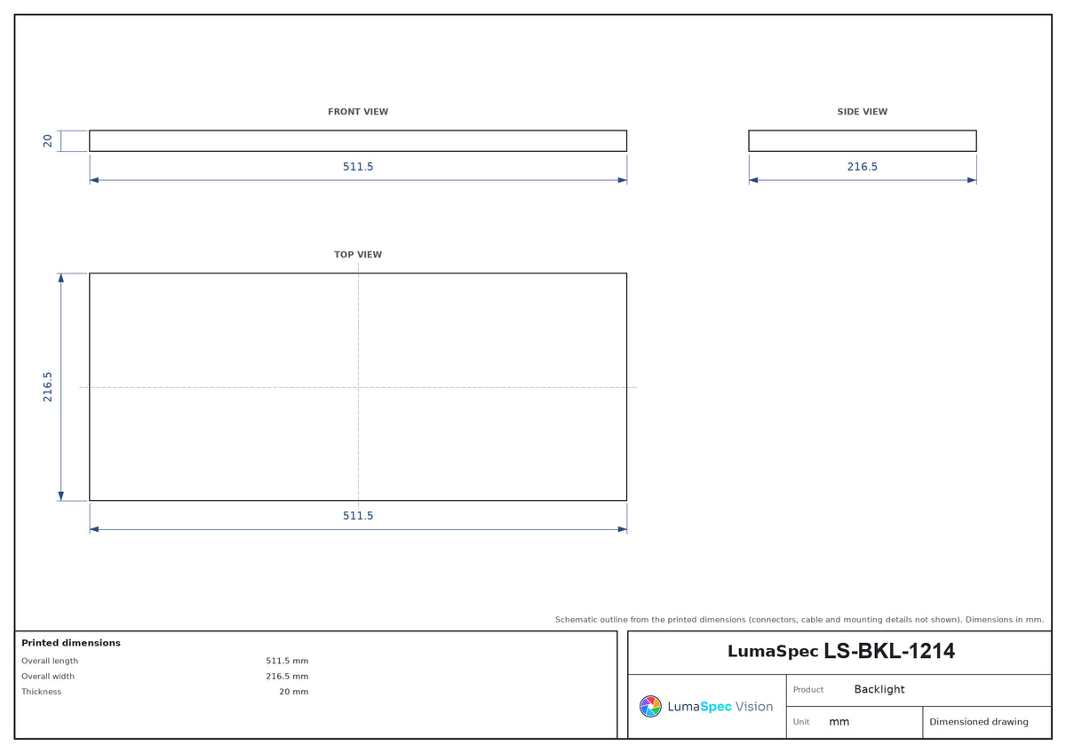 LS-BKL-1214 dimensions (mm)