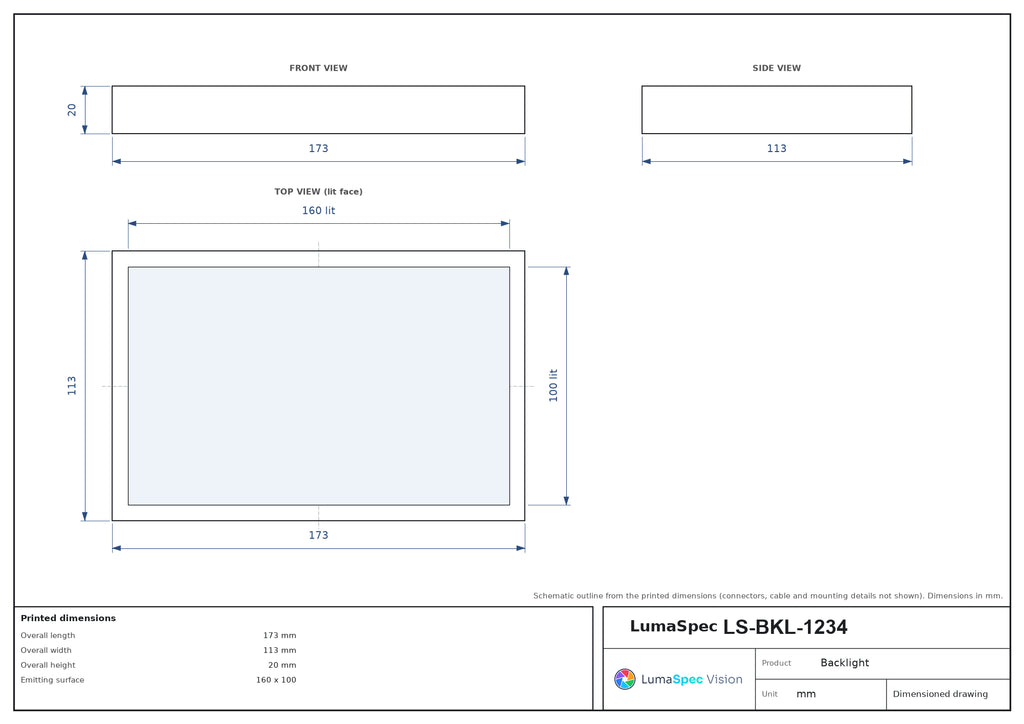 LS-BKL-1234 dimensions (mm)