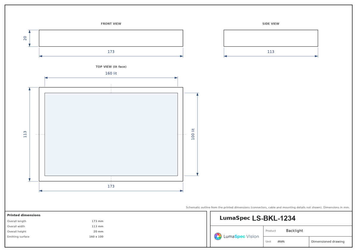 LS-BKL-1234 dimensions (mm)