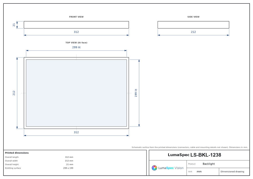 LS-BKL-1238 dimensions (mm)