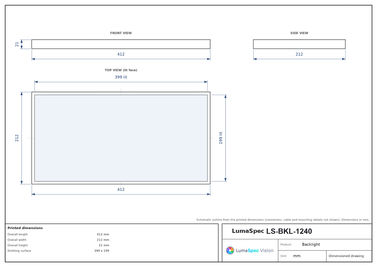 LS-BKL-1240 dimensions (mm)