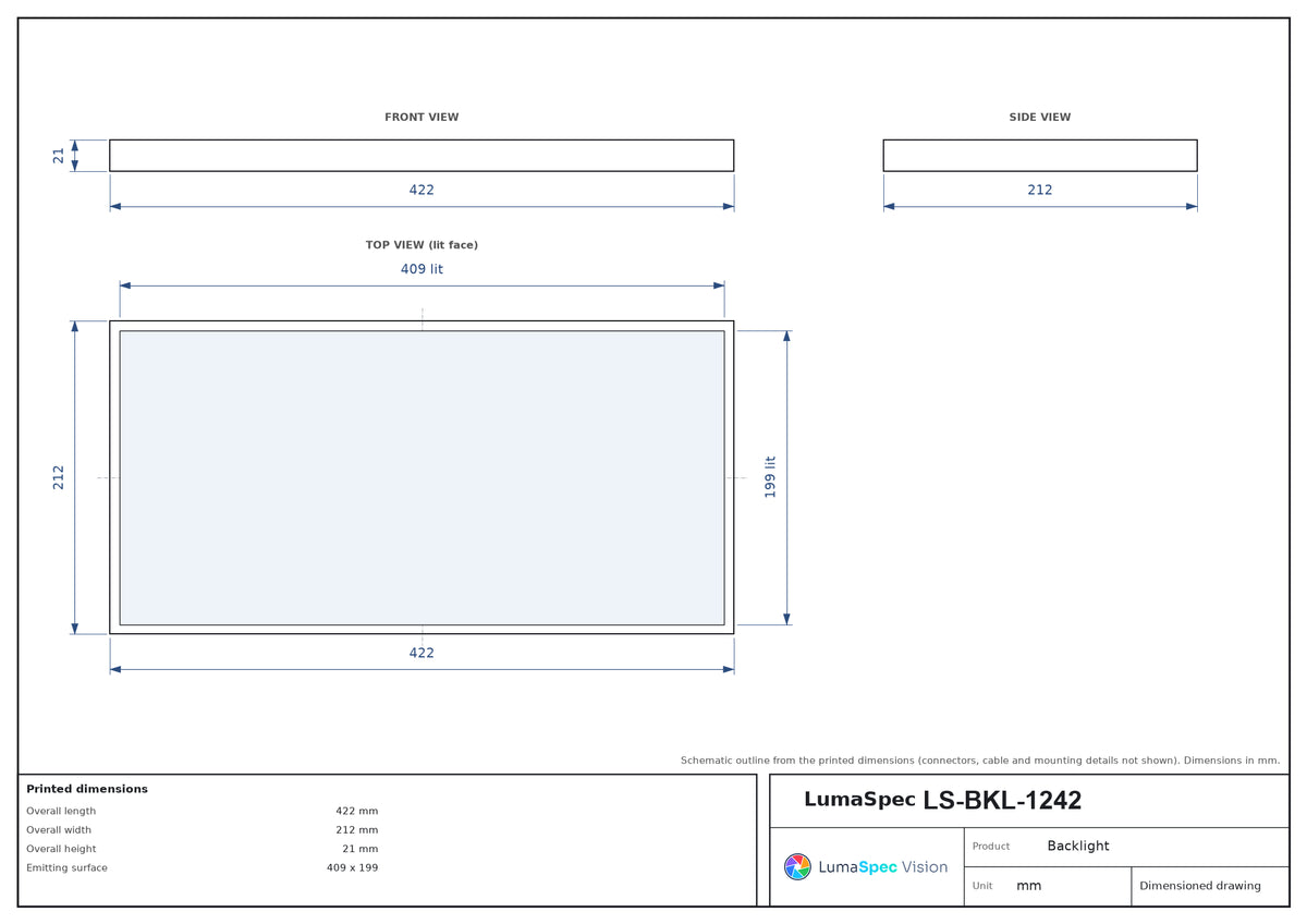 LS-BKL-1242 dimensions (mm)