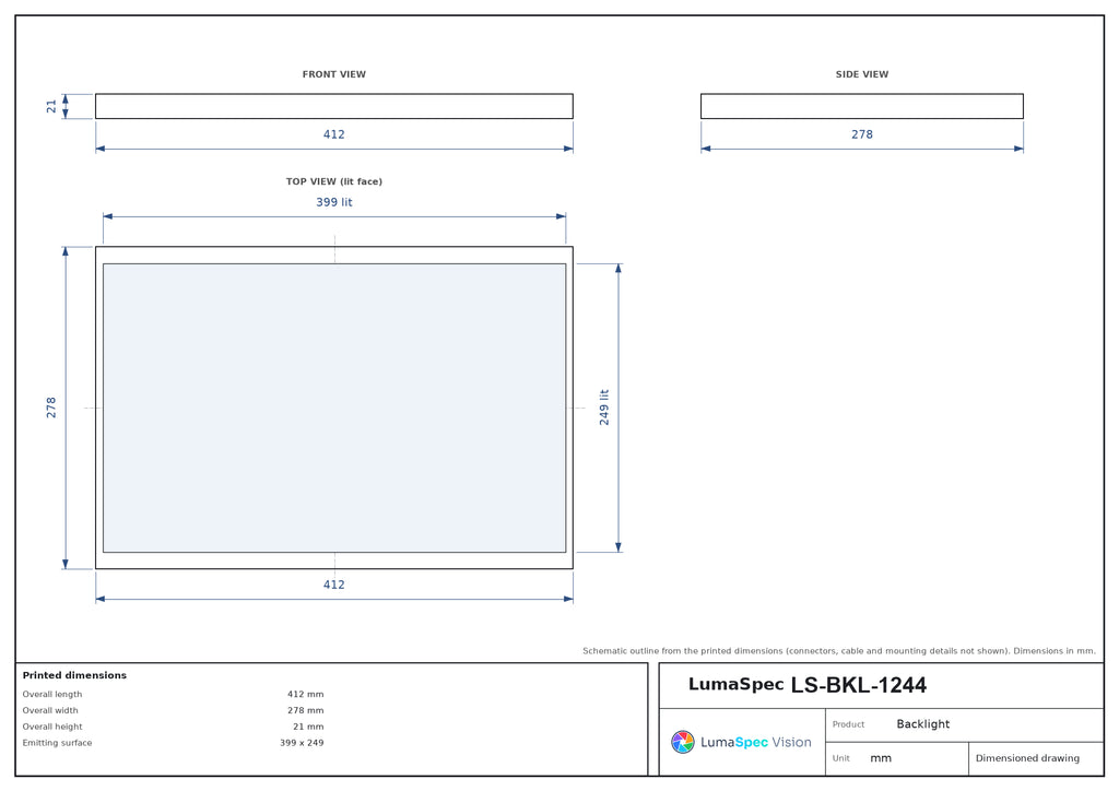 LS-BKL-1244 dimensions (mm)