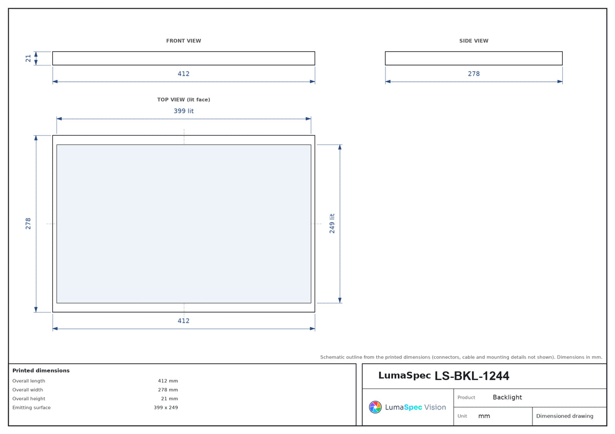 LS-BKL-1244 dimensions (mm)