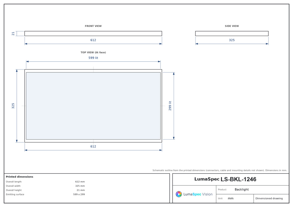 LS-BKL-1246 dimensions (mm)