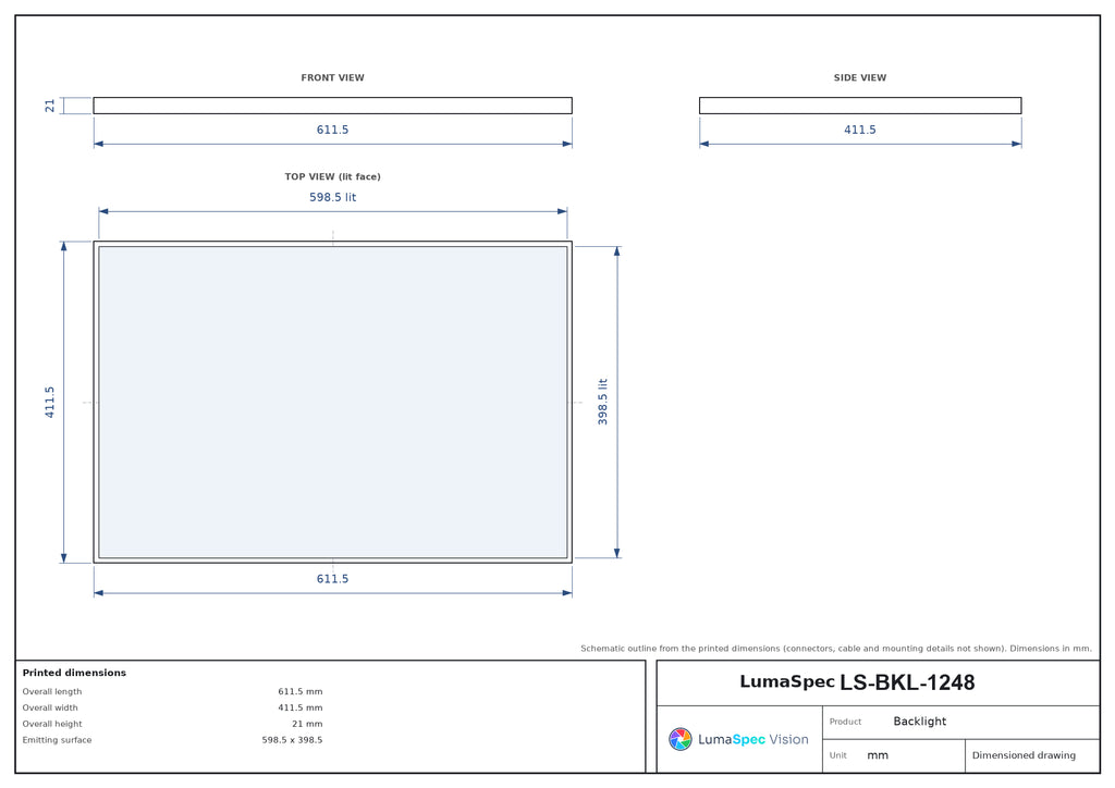 LS-BKL-1248 dimensions (mm)