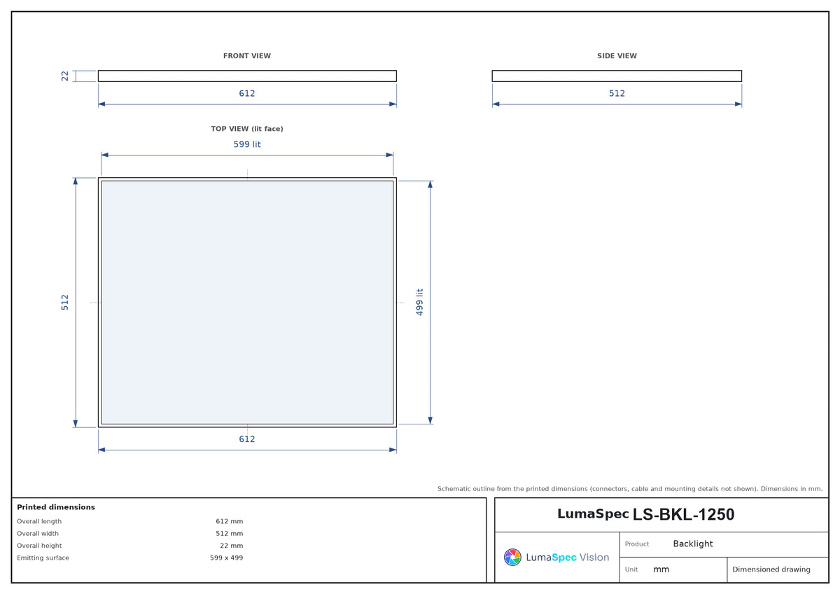 LS-BKL-1250 dimensions (mm)