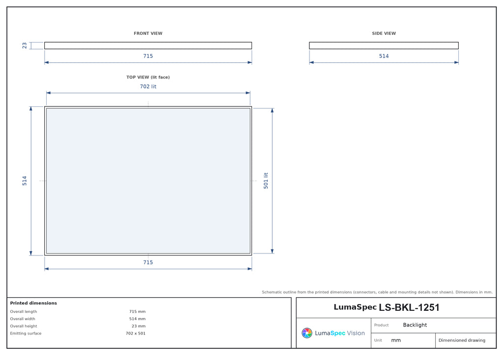 LS-BKL-1251 dimensions (mm)