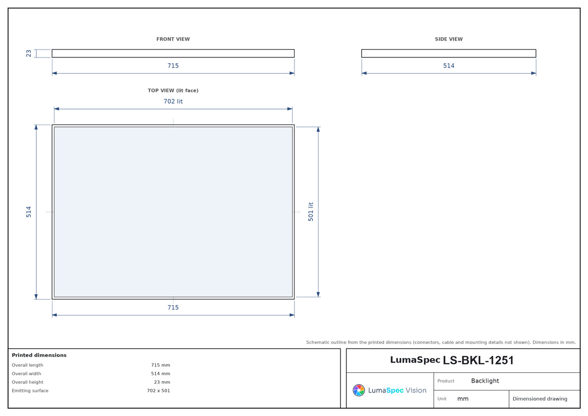 LS-BKL-1251 dimensions (mm)