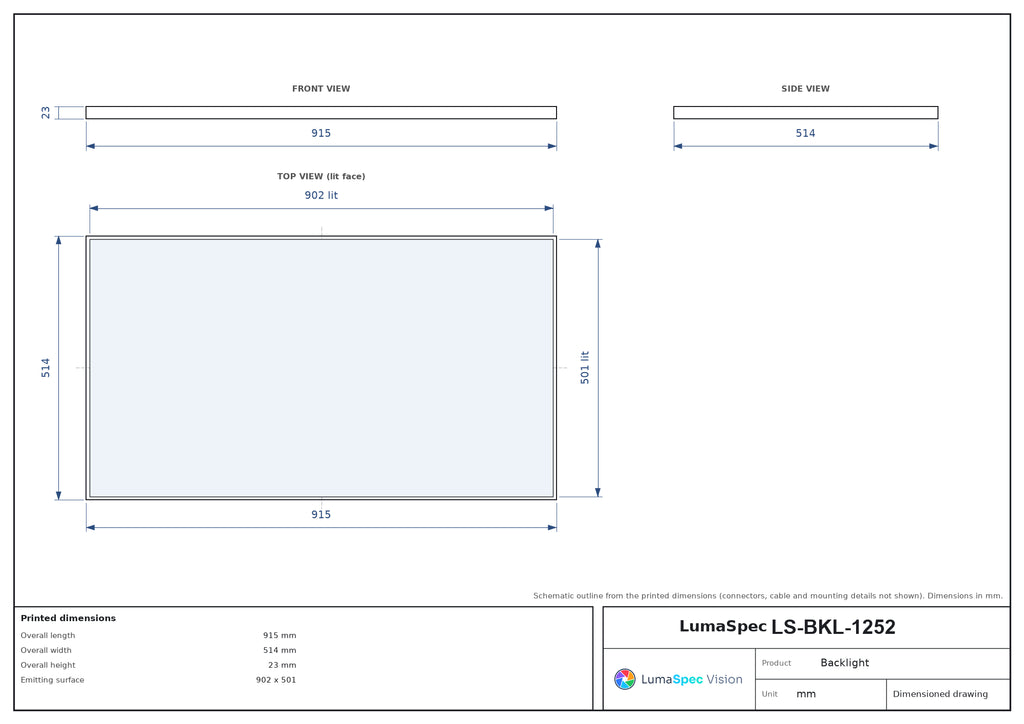 LS-BKL-1252 dimensions (mm)
