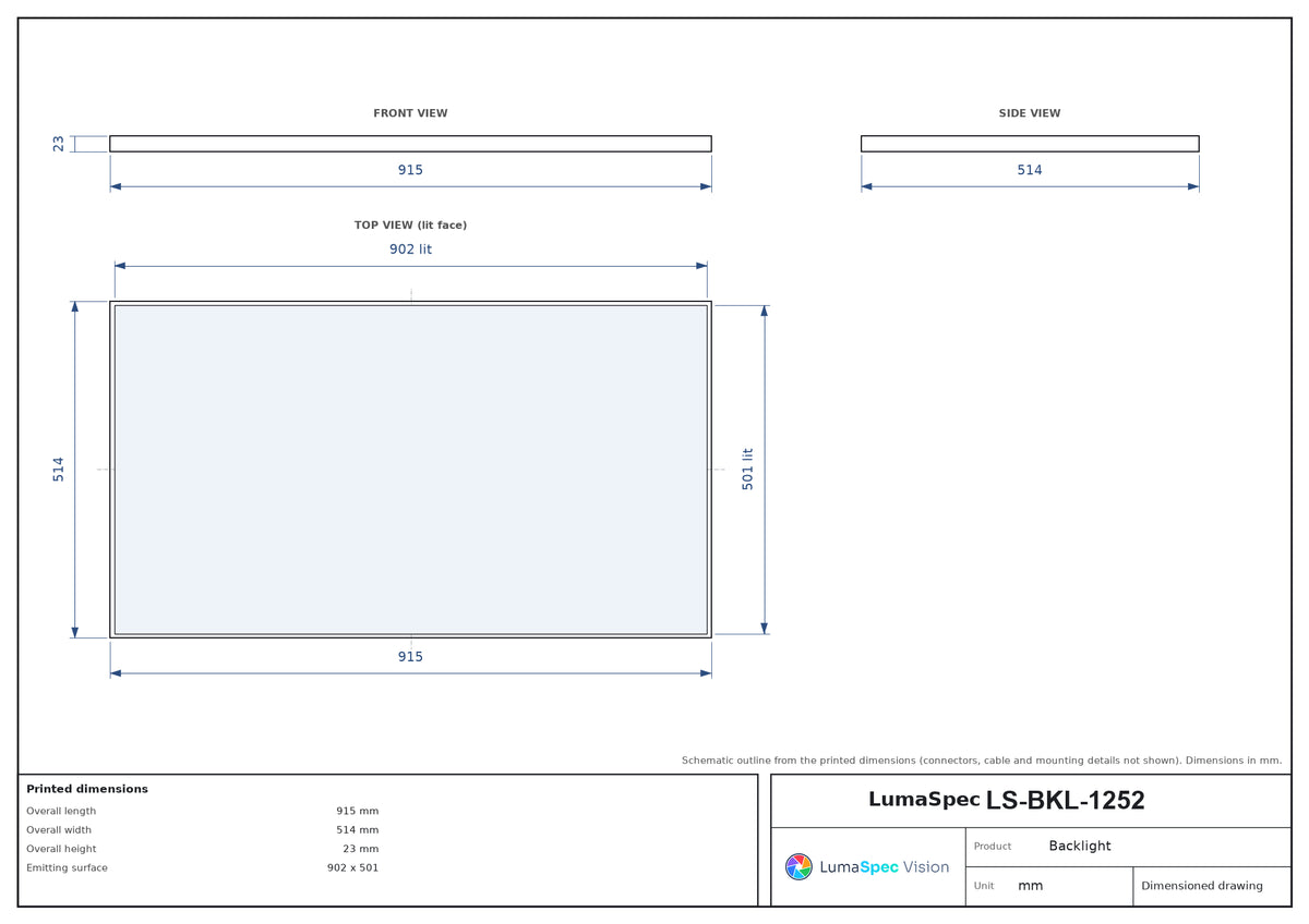 LS-BKL-1252 dimensions (mm)