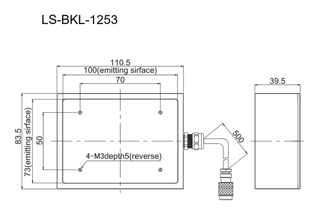 100 x 73 mm Waterproof back light (LS-BKL-1253)
