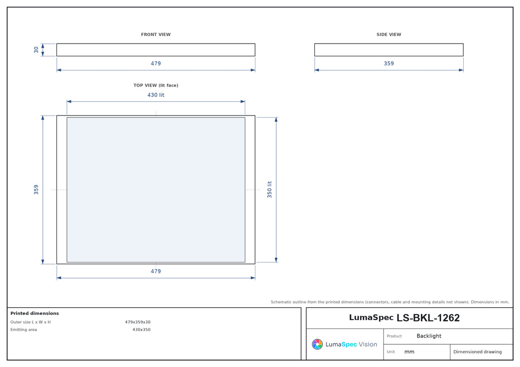 LS-BKL-1262 dimensions (mm)