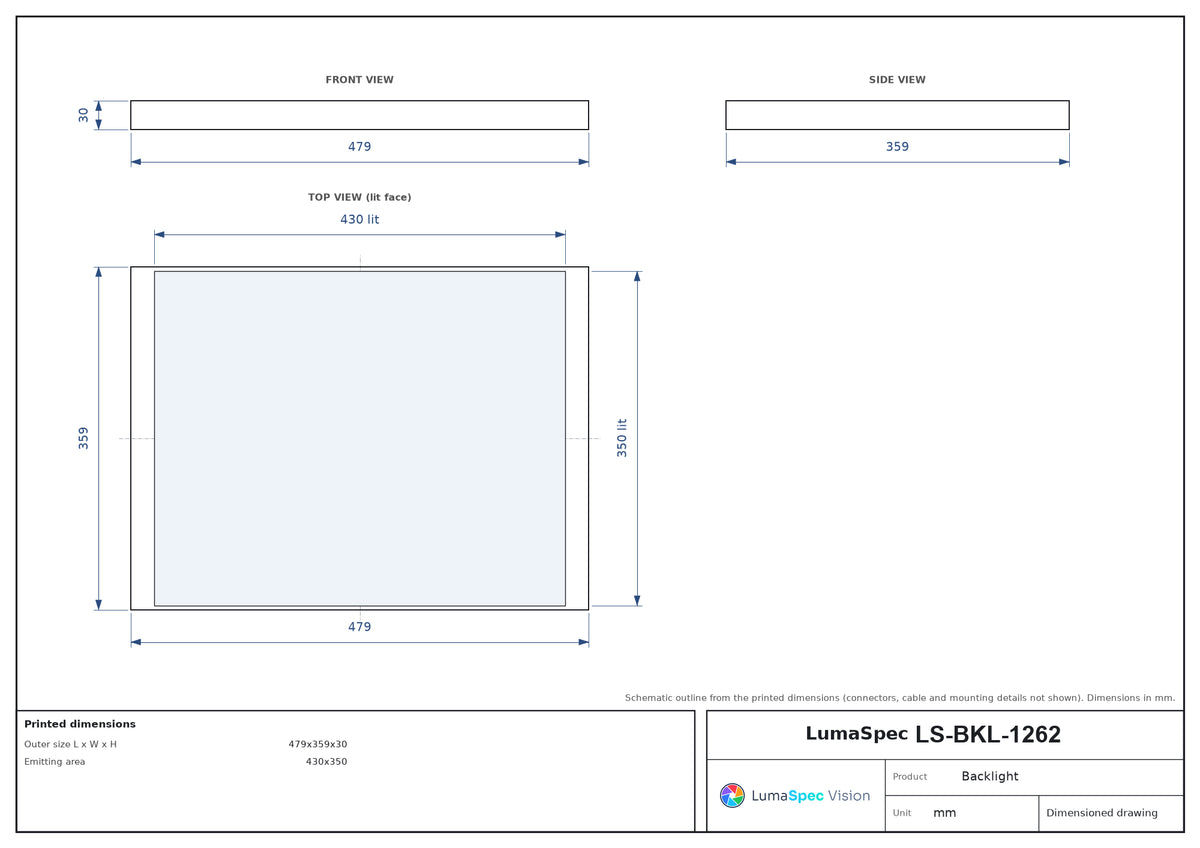 LS-BKL-1262 dimensions (mm)