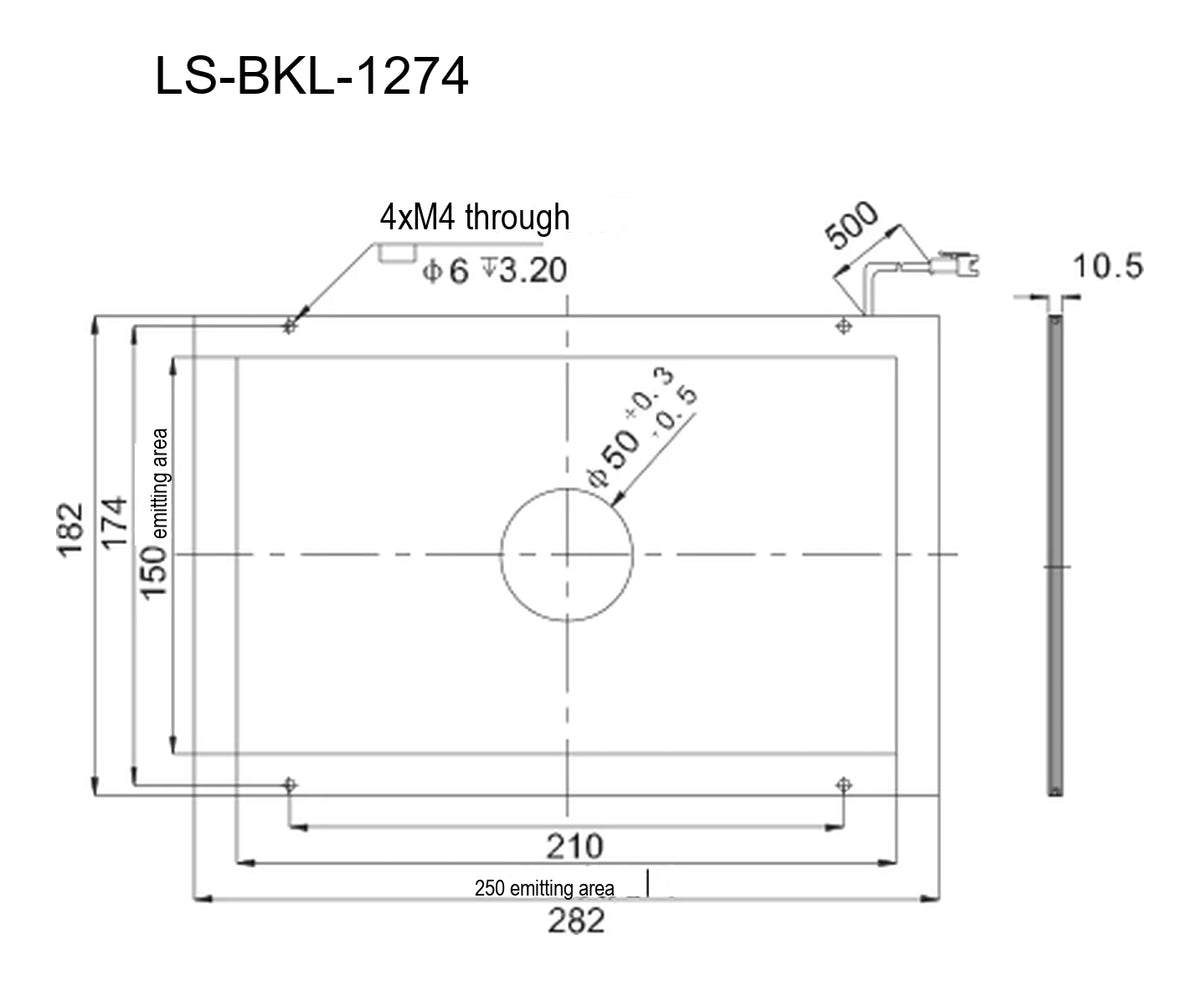 LS-BKL-1274 dimensions (mm)