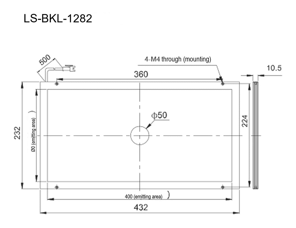 LS-BKL-1282 dimensions (mm)