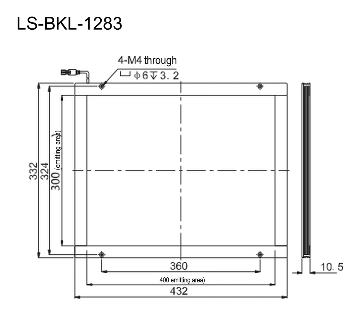 LS-BKL-1283 dimensions (mm)