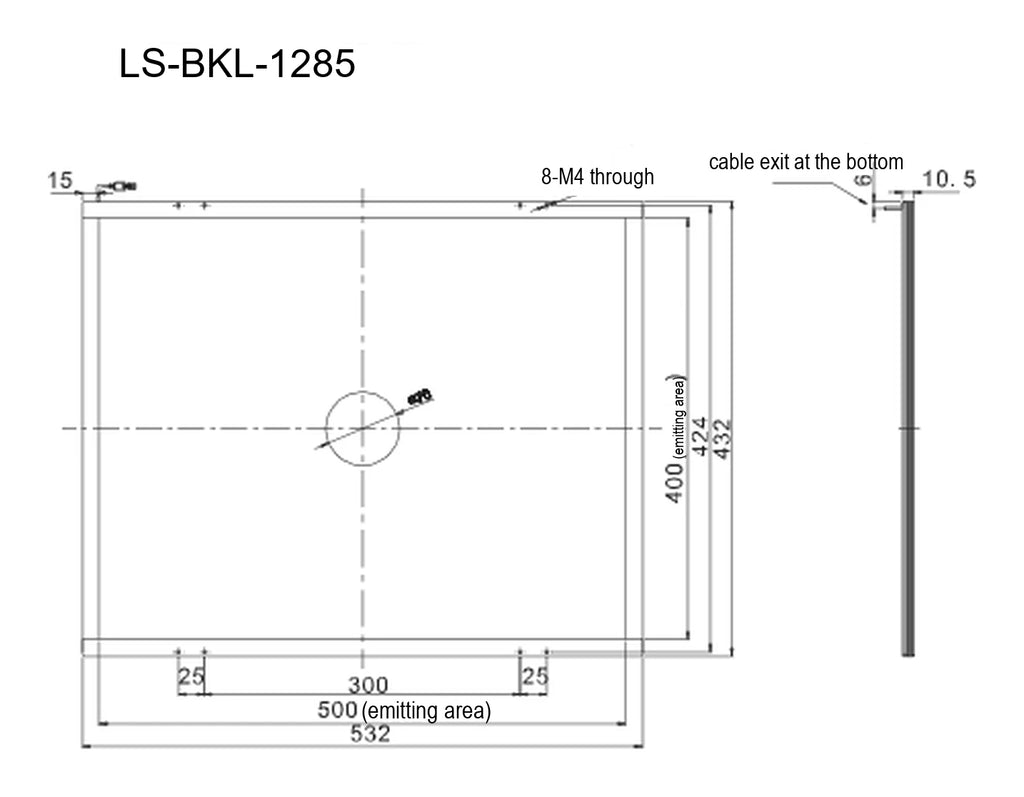 LS-BKL-1285 dimensions (mm)